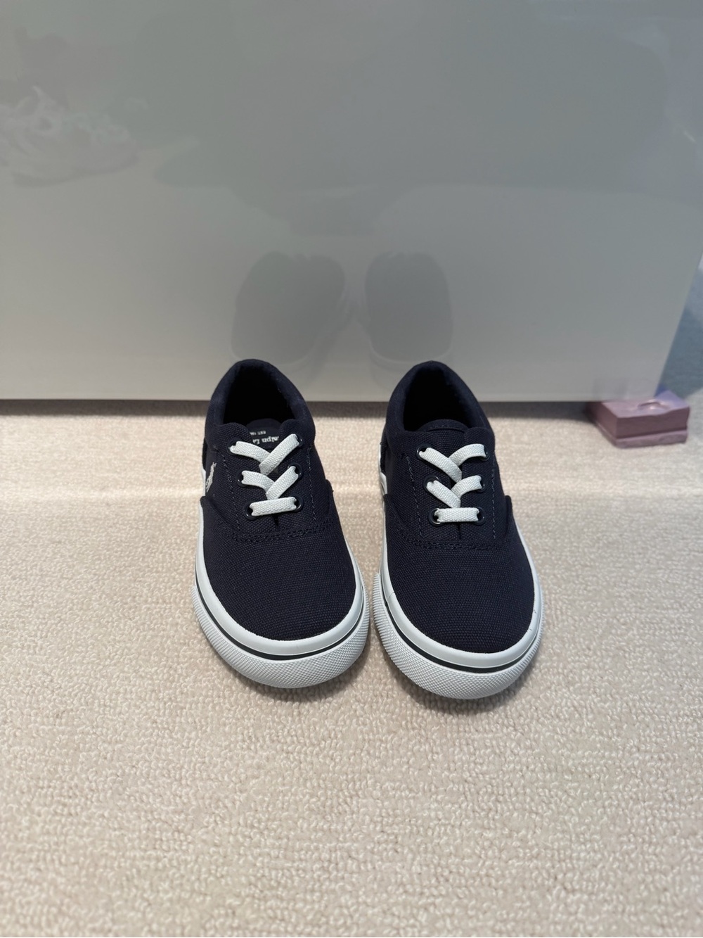Kids Navy Ralph Lauren Lace-Up Sneakers